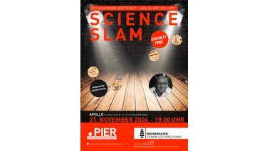 Veranstaltungsplakat zum SCIENCE SLAM Bremerhaven 2024 am 21. November 2024 | © Erlebnis Bremerhaven GmbH